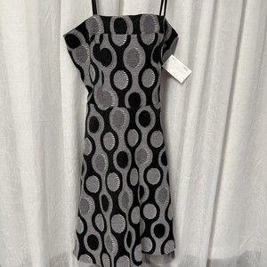 Rinascimento Women's Dress Black & White Textured Size Large